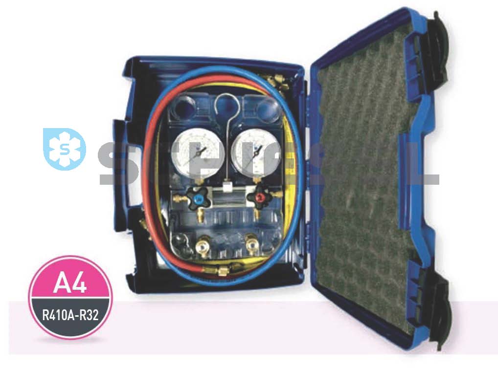 více o produktu - AKCE - Baterie manometrová K-SPYPFA4-5-GYSS60-LV, s vizuální diagnostikou, SPY R410A / R32, 04101125, Wigam